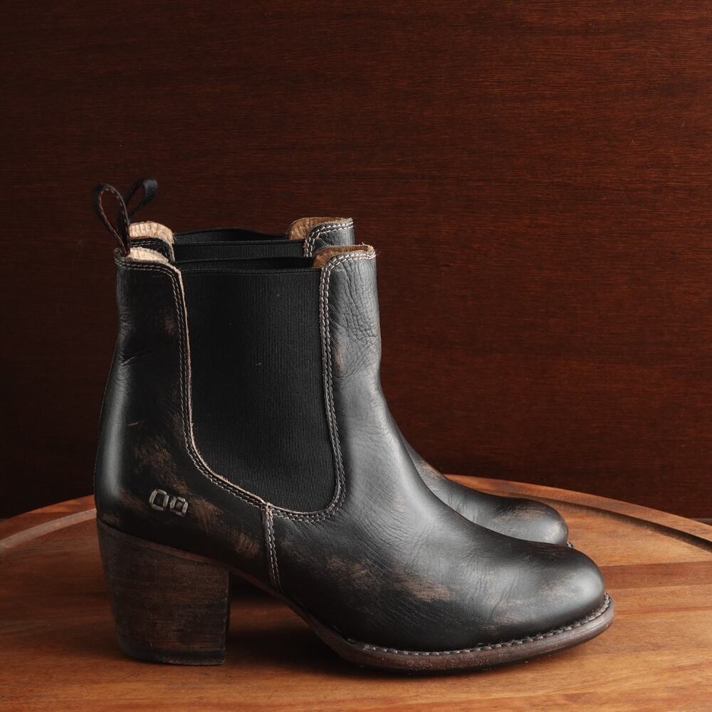 Bed Stu Boots WMS SZ 8 Distressed BLK Lorn Chelsea Western Coastal Cowgirl Boho